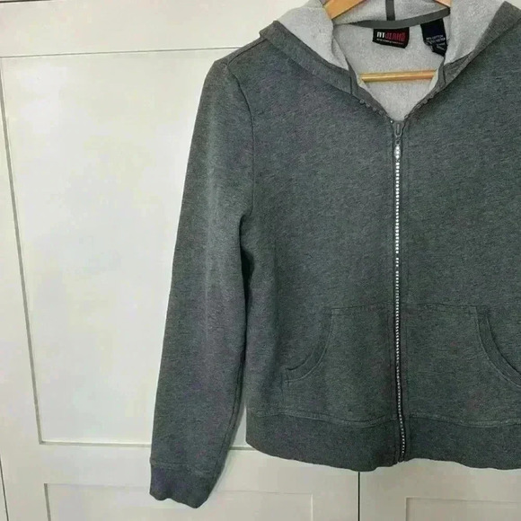 New York & Company Women’s Gray Crop Zip up Sweatshirt Hoodie size: Med - Picture 7 of 9